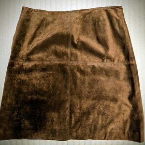LL Bean 16P Brown Faux Suede Women's Skirt